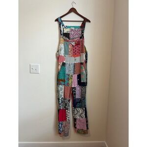 Ashley Taylor Patchwork Overalls One Size Women Cotton Boho Festival